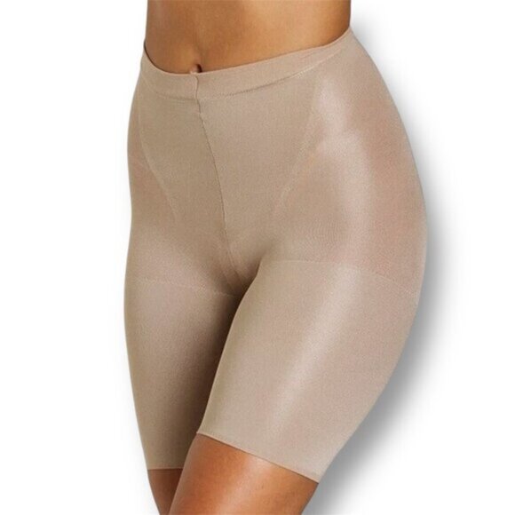 Spanx F Nude Super Power Panties 915 Mid-Thigh Shaper Tummy Control Shorts NWT - Picture 1 of 9